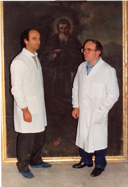 i paleopatologi dell'Università di Pisa dott. Bruno e prof. Fornaciari a Noto per la ricognizione del corpo di S. Corrado (12-13 marzo)